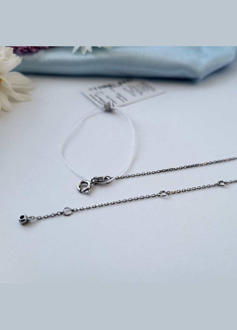 Срібний ланцюжок кольє з підвіскою Овал з Аметистом 40 см срібло 925 проби Родоване 1457кол 1.92г No Brand (307172952)