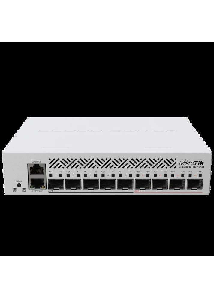 Комутатор 9 портів керований CRS310-1G-5S-4S+IN 10G SFP+ Mikrotik (372817184)
