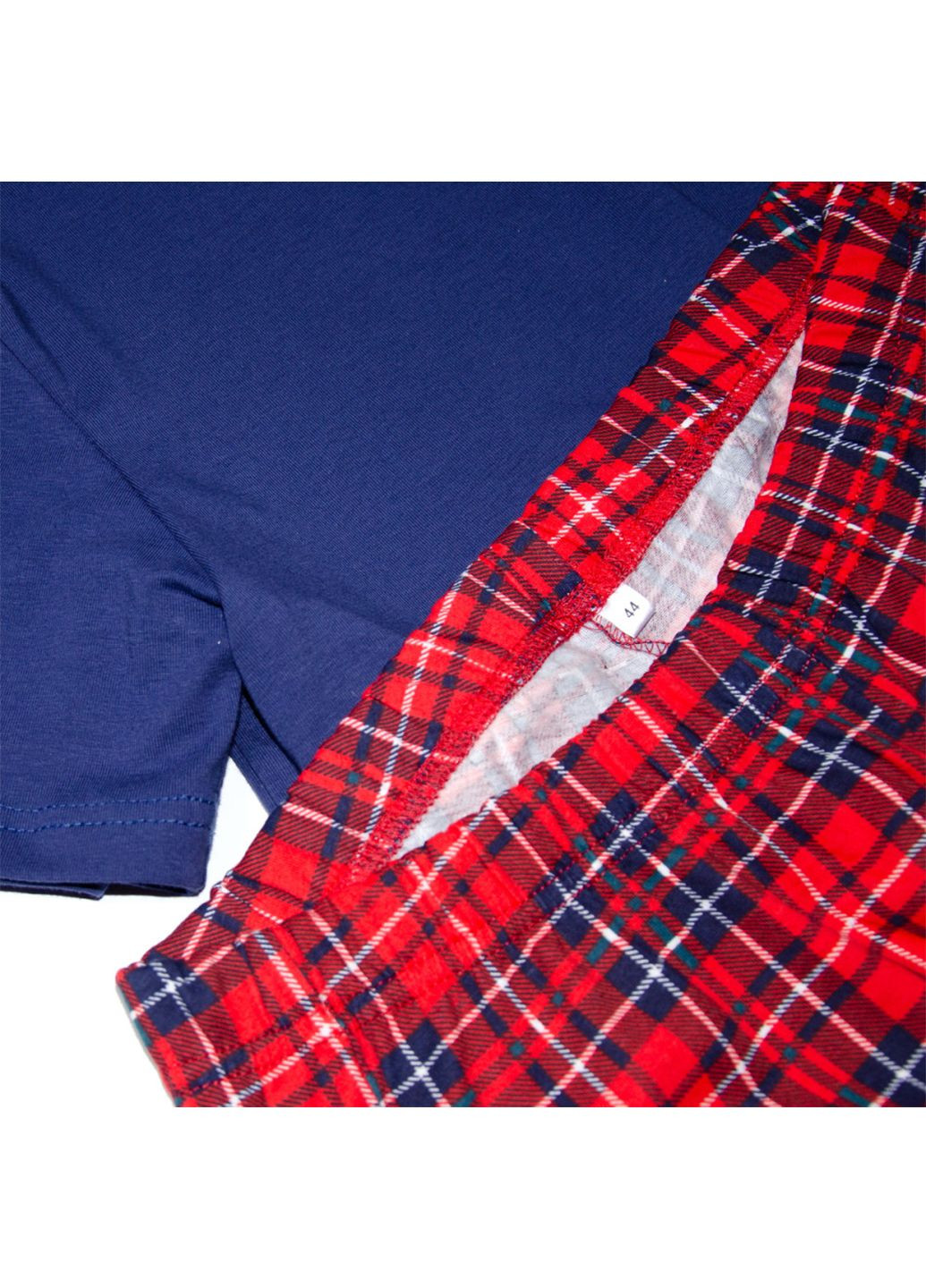 Комбинированная всесезон пижама м.ф-412 клеточка футболка + брюки Ярослав