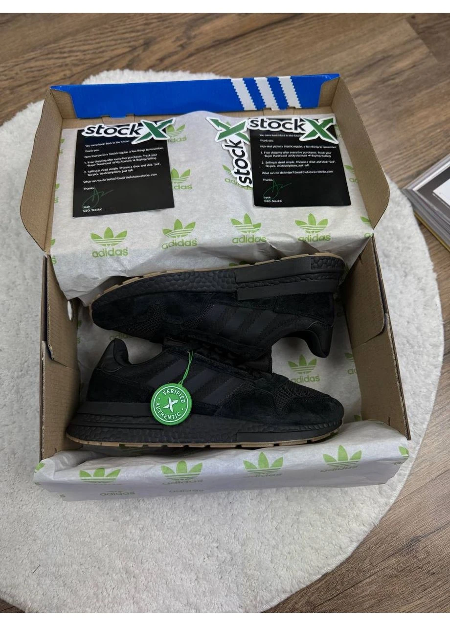 Черные демисезонные кроссовки мужские adidas zx 500 black brown адидас зх 500 черные No Brand