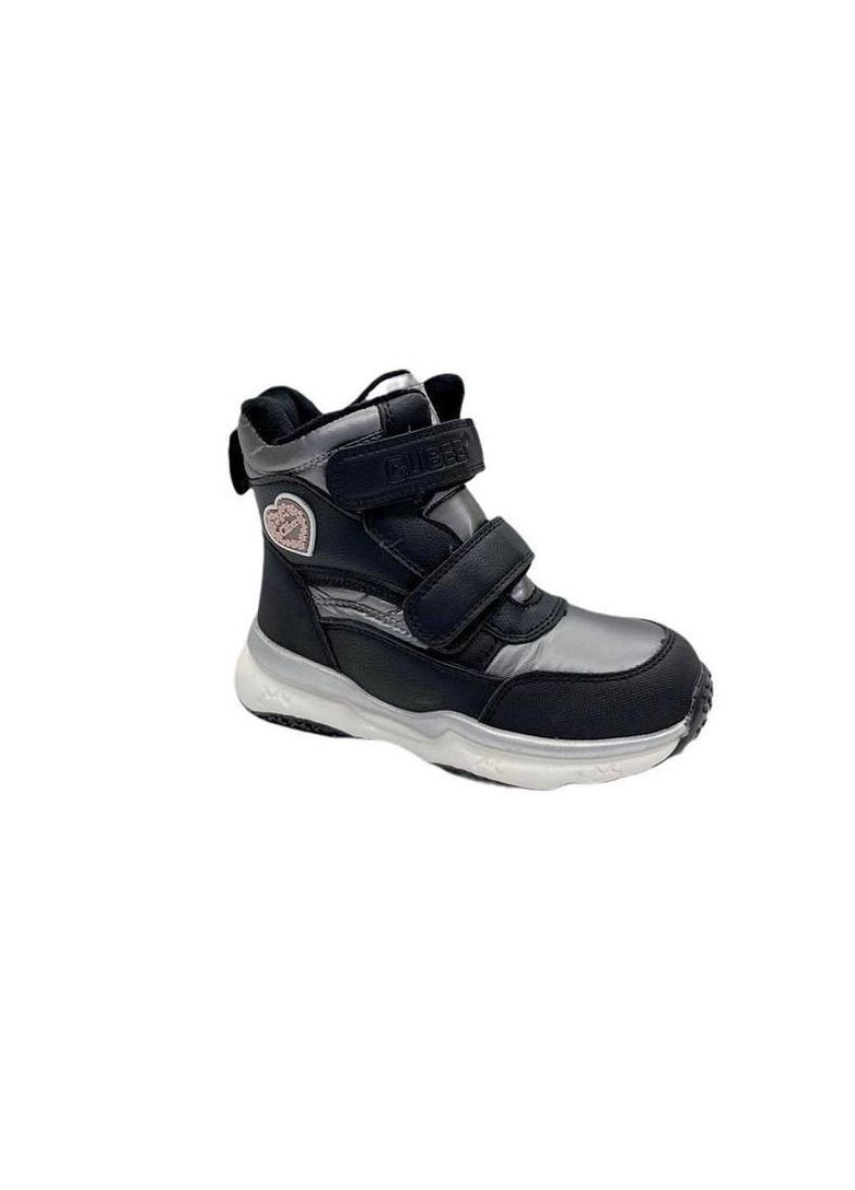 Черевики дів. чорно-сірий-перлам екошкіра/овчина Н278 Clibee (366978194)