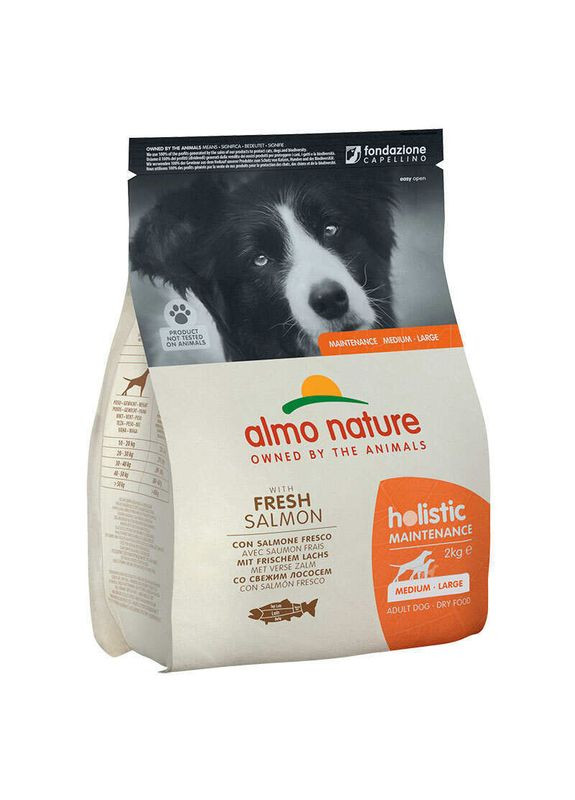 Сухий корм з лососем для собак середніх та великих порід Holistic Dog Fresh Salmon 2 кг (8001154122114) Almo Nature (327055531)