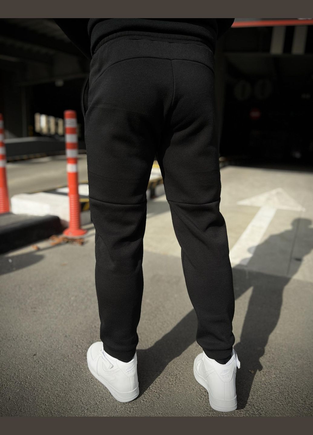 Зимовий спортивний костюм з начосом чорний худі + чорні штани Vakko (301747002)