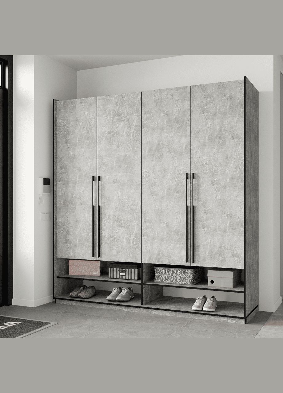 Шафа розпашна на 4 дверки з штангами R-0008 від MORELI (335422763)