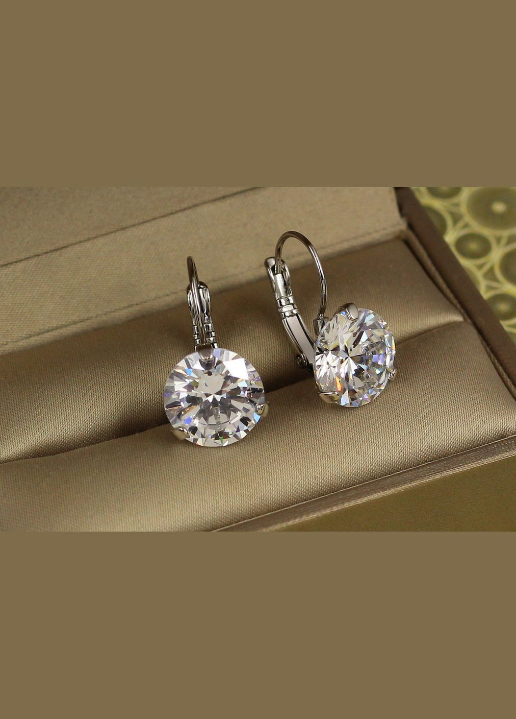 Сережки акапелла з каменем 2,1 см сріблясті Xuping Jewelry (327880796)