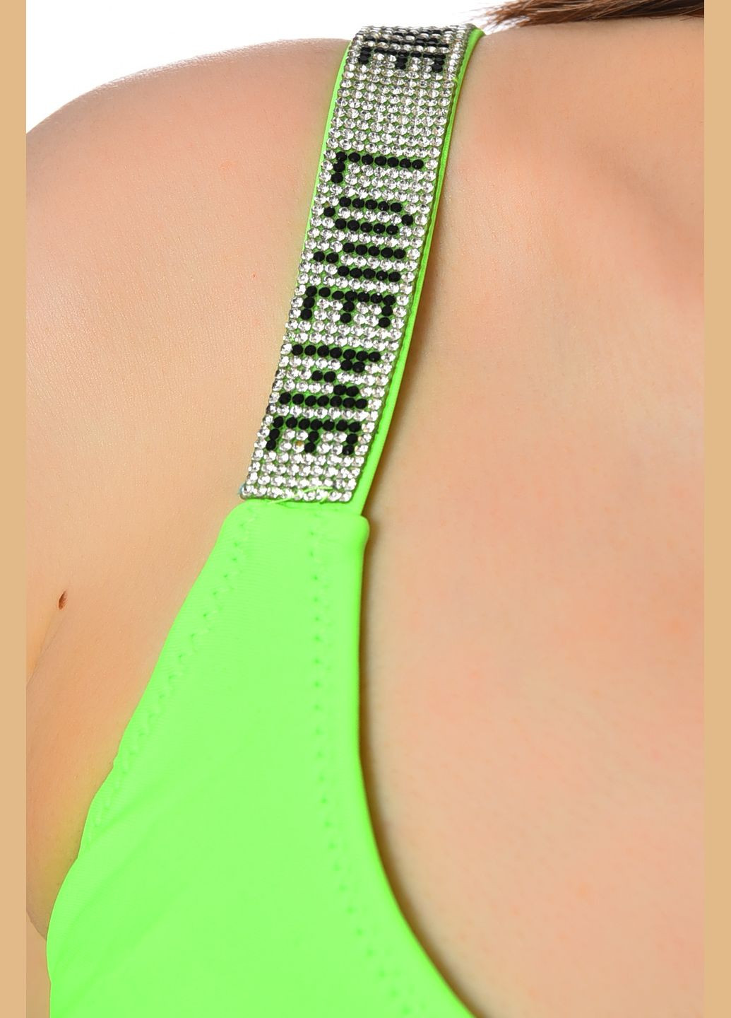 Салатовый летний купальник женский однотонный салатового цвета раздельный Let's Shop