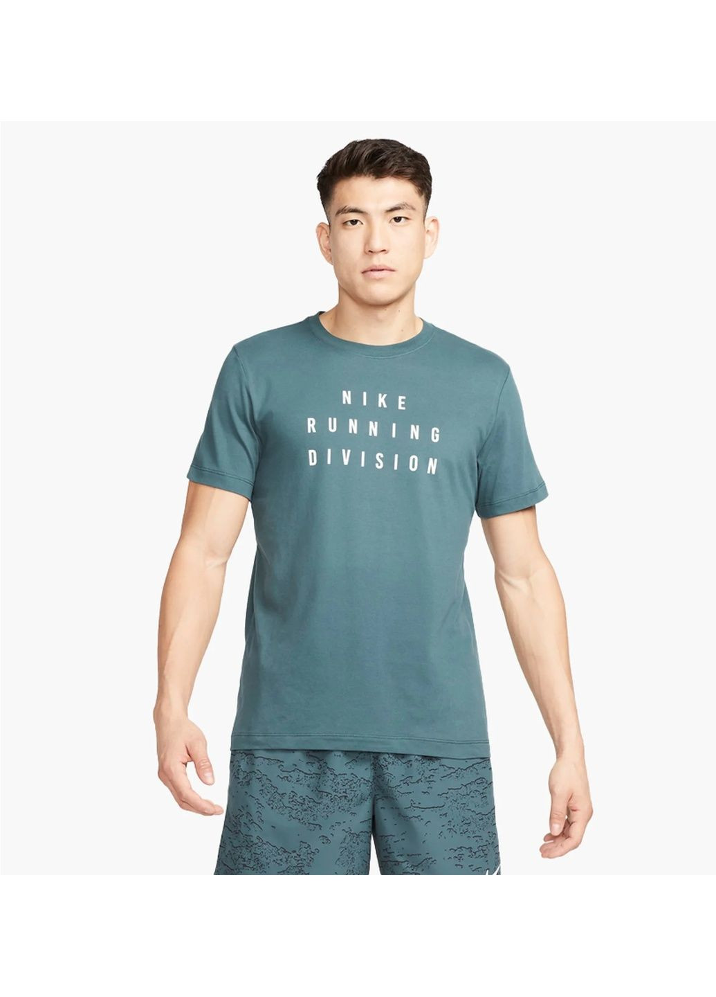 Бірюзова футболка чоловіча dri-fit run division running t-shirt turquoise Nike