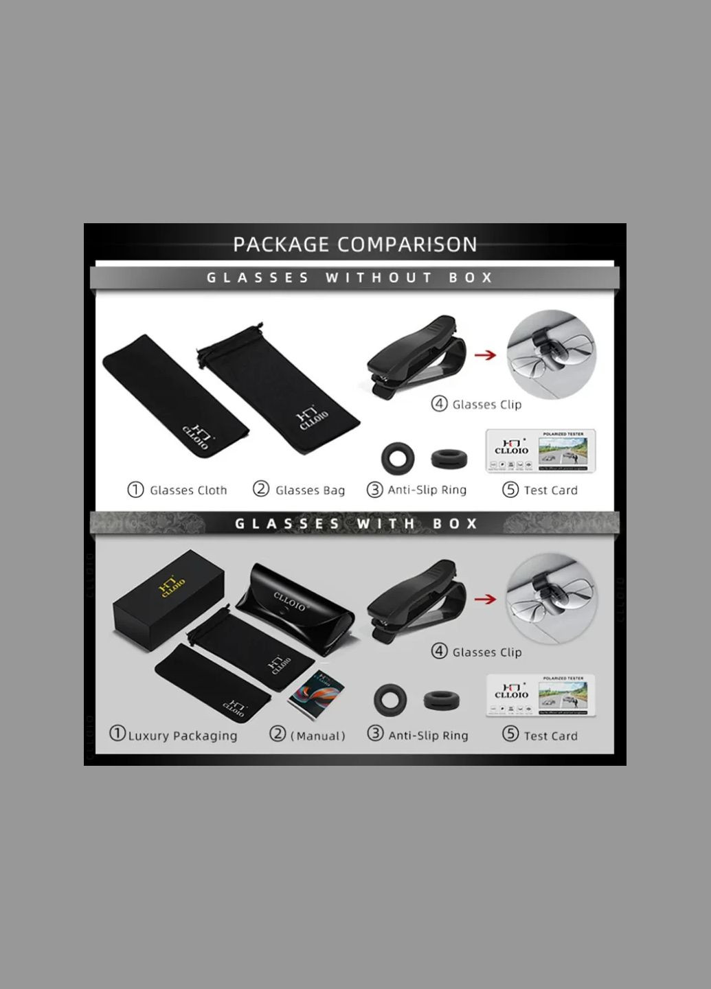 Солнцезащитные очки с поляризацией из титанового сплава фотохромные CLLOIO No Brand (296688004)