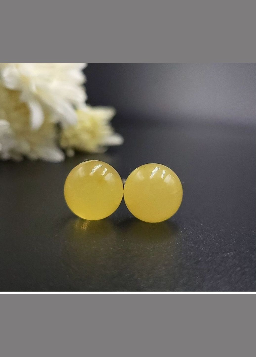 Серьги 2647 из натурального янтаря Медовый оттенок MINOV (311310509)