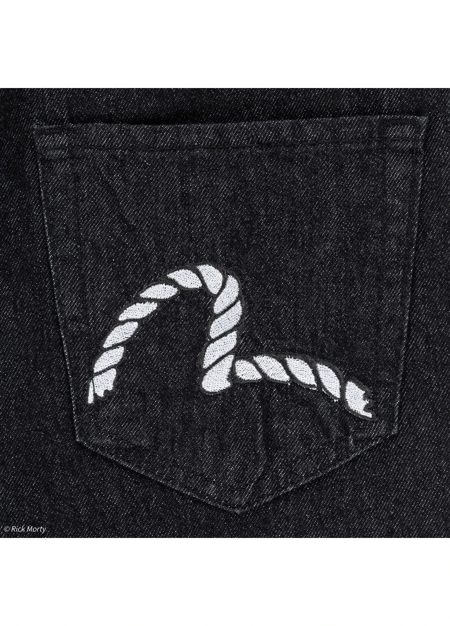 Чоловічі джинси широкі чорні прямі Туреччина Evisu (402042194)