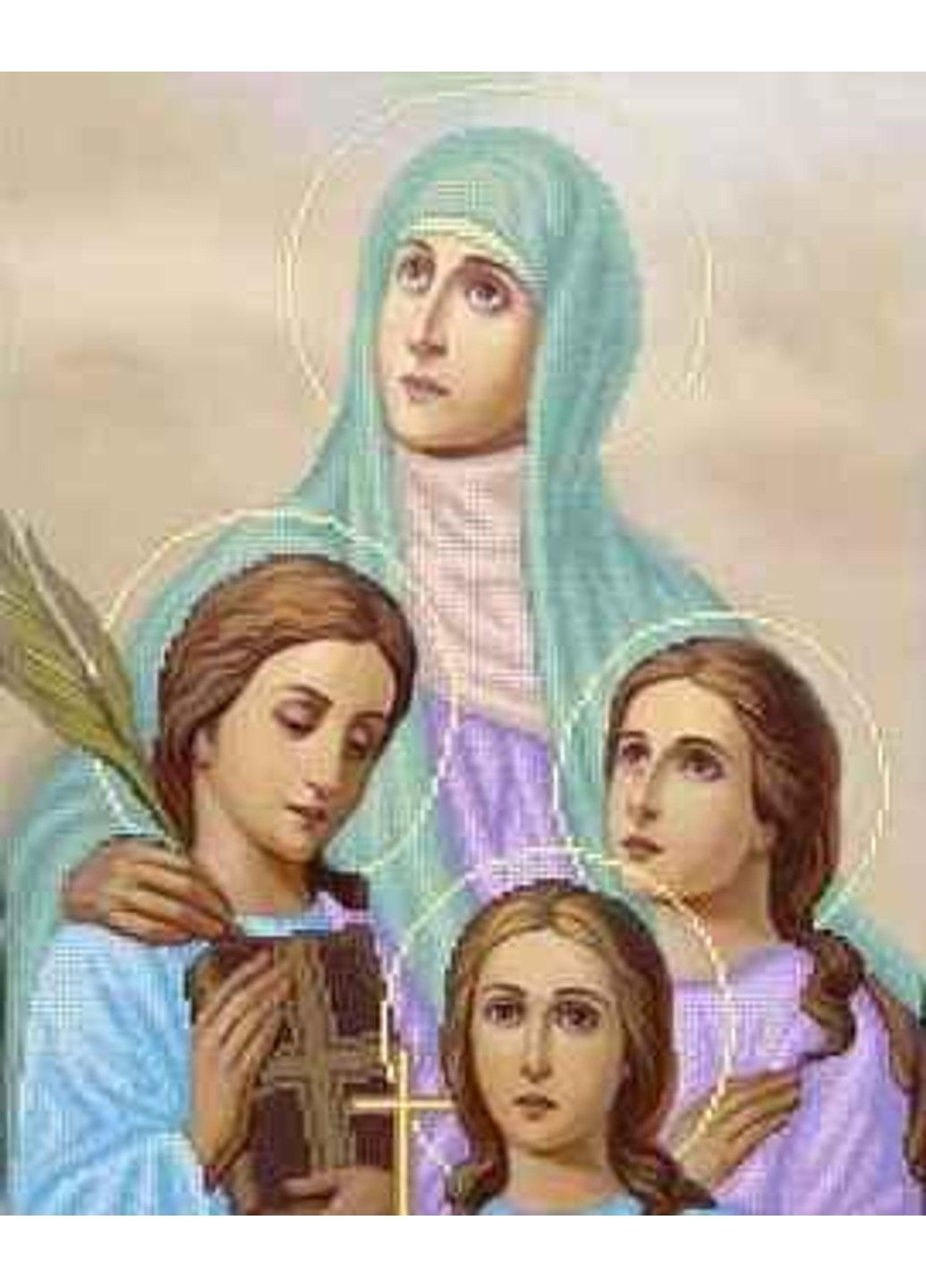 Схема для вишивки бісером " Віра, Надія, Любов та матір їх Софія " часткова викладка, заготівля, 30,5х38,5 см No Brand (333166171)