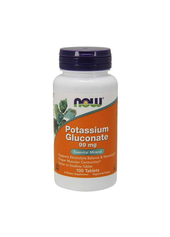 Вітаміни та мінерали Potassium Gluconate 99 mg, 100 таблеток Now (322210136)