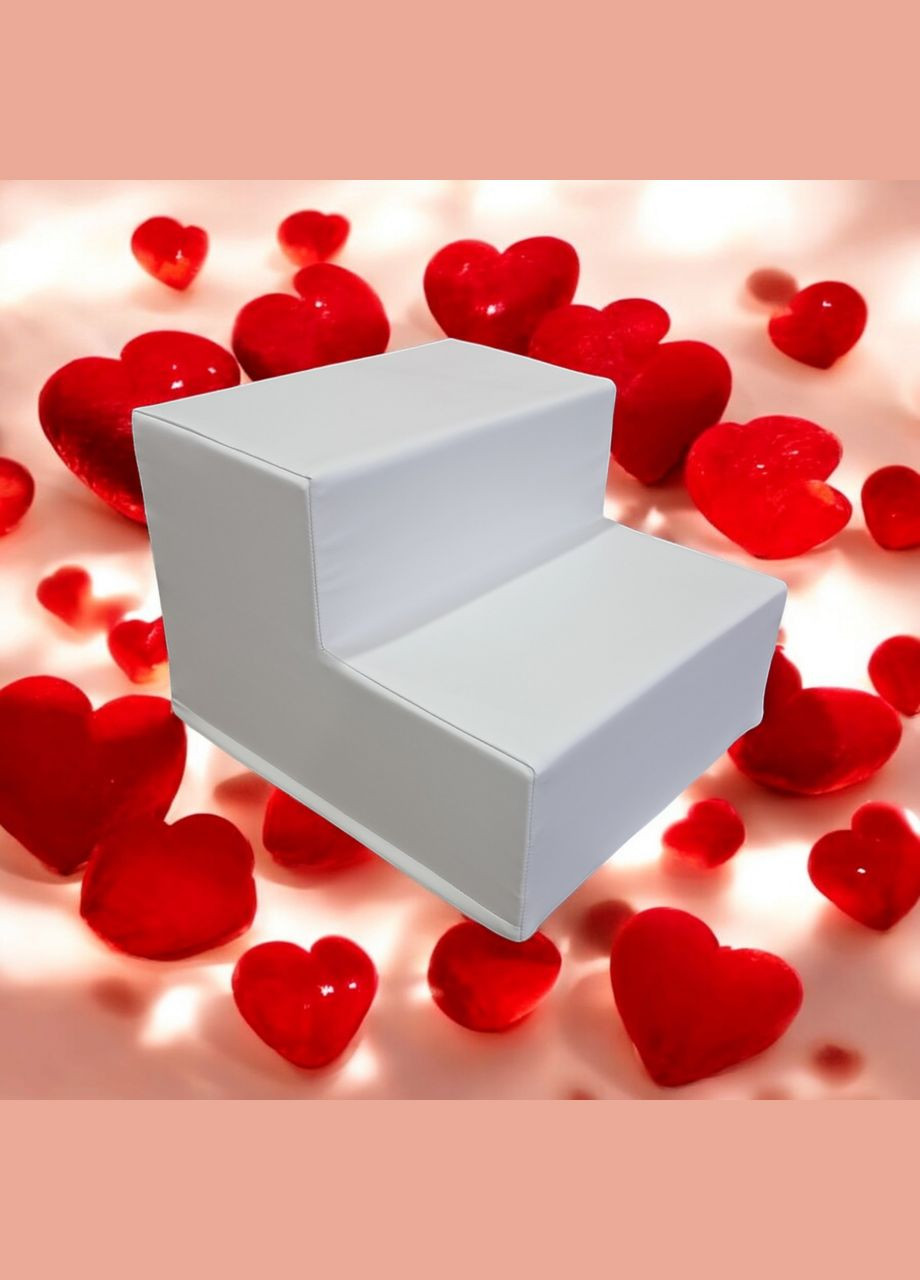 Лесенка для собак Экокожа цвет Белый купить Портативная лесенка для собак Лесенка для маленьких собак No Brand (339786159)