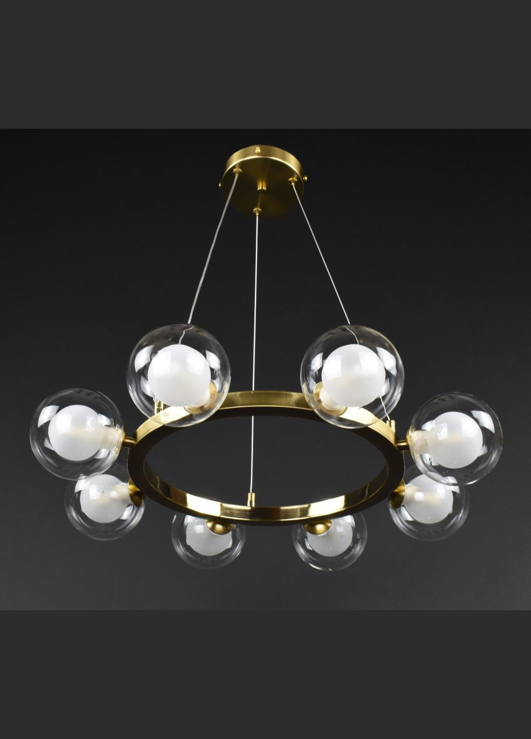 Люстра подвесная на 8 лампочек 27913 Латунь 25-130х54х54 см. Sunnysky (364492749)