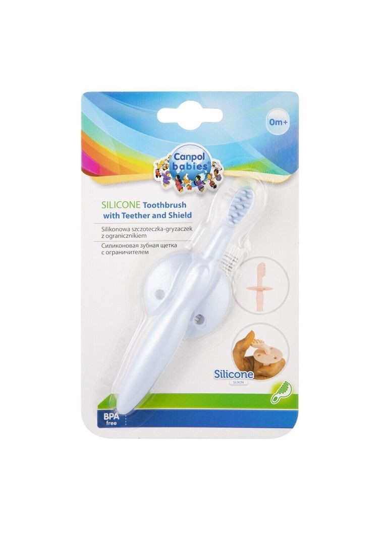 Силіконова щітка для зубів з обмежувачем, блакитний () Canpol Babies 51/500_blu (328401855)