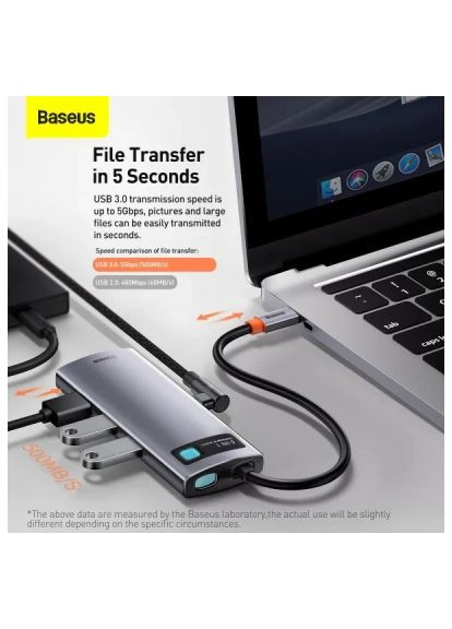 Концентратор (CAHUB-CW0G) Baseus USB-C 6-in-1 (369444792)