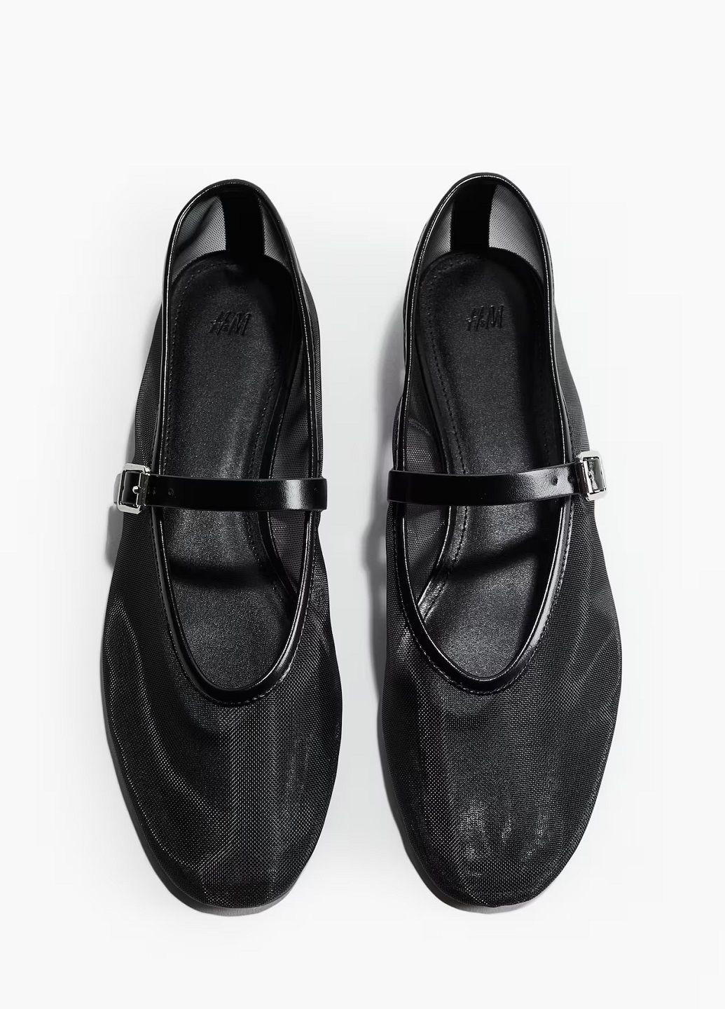 Жіночі балетки H&M | чорні однотонні текстиль (302671992)