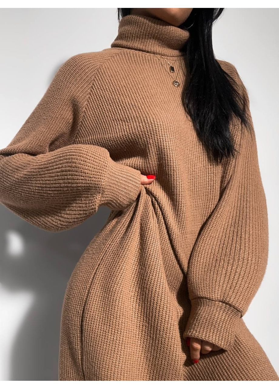 Бежева святковий, повсякденний, кежуал жіноча ангорова сукня вільного крою сукня светр Avanti однотонна