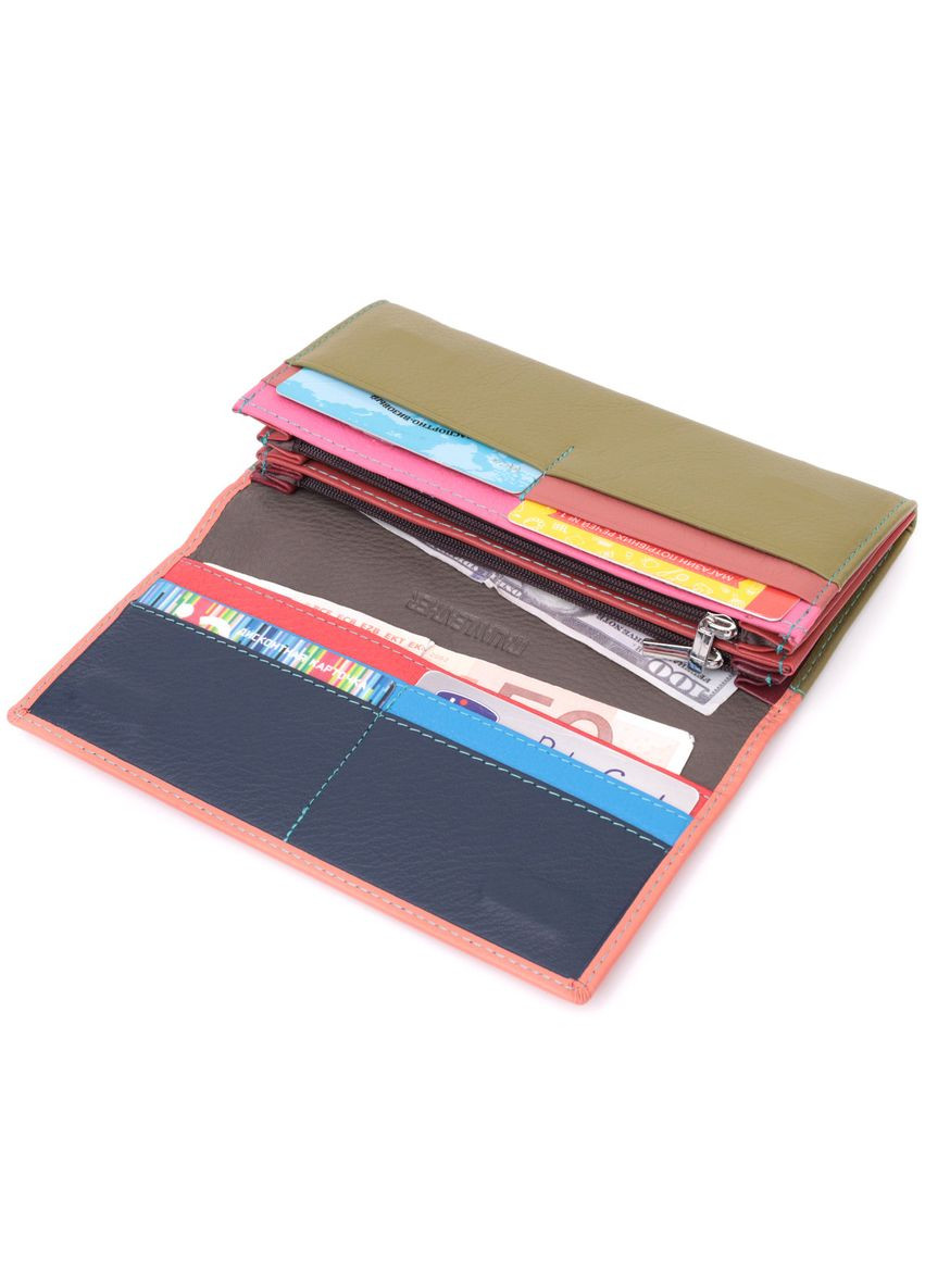 Практичный кошелек для женщин из натуральной кожи 22520 Разноцветный st leather (329148789)