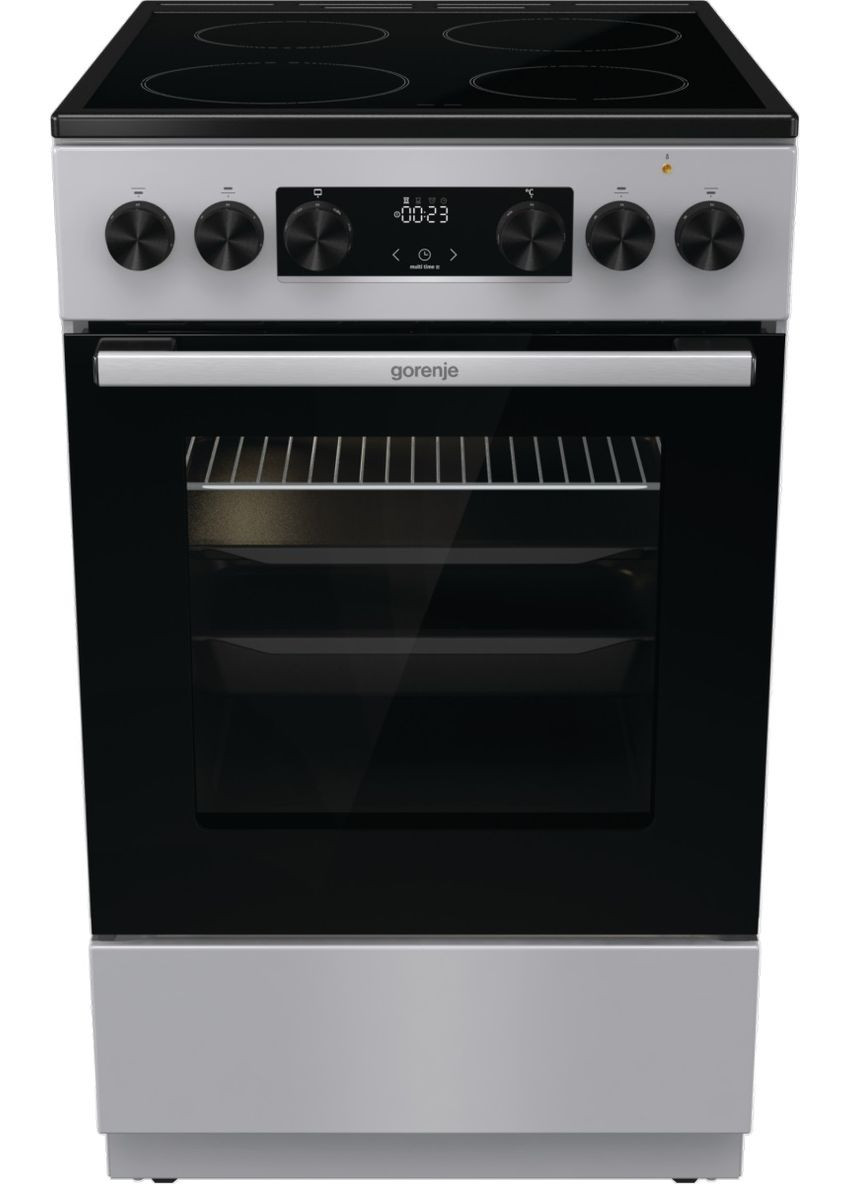Электрическая плита gec5c41sg электрическая стеклокерамическая, 70л, 50x60см, дисплей, программатор, Gorenje
