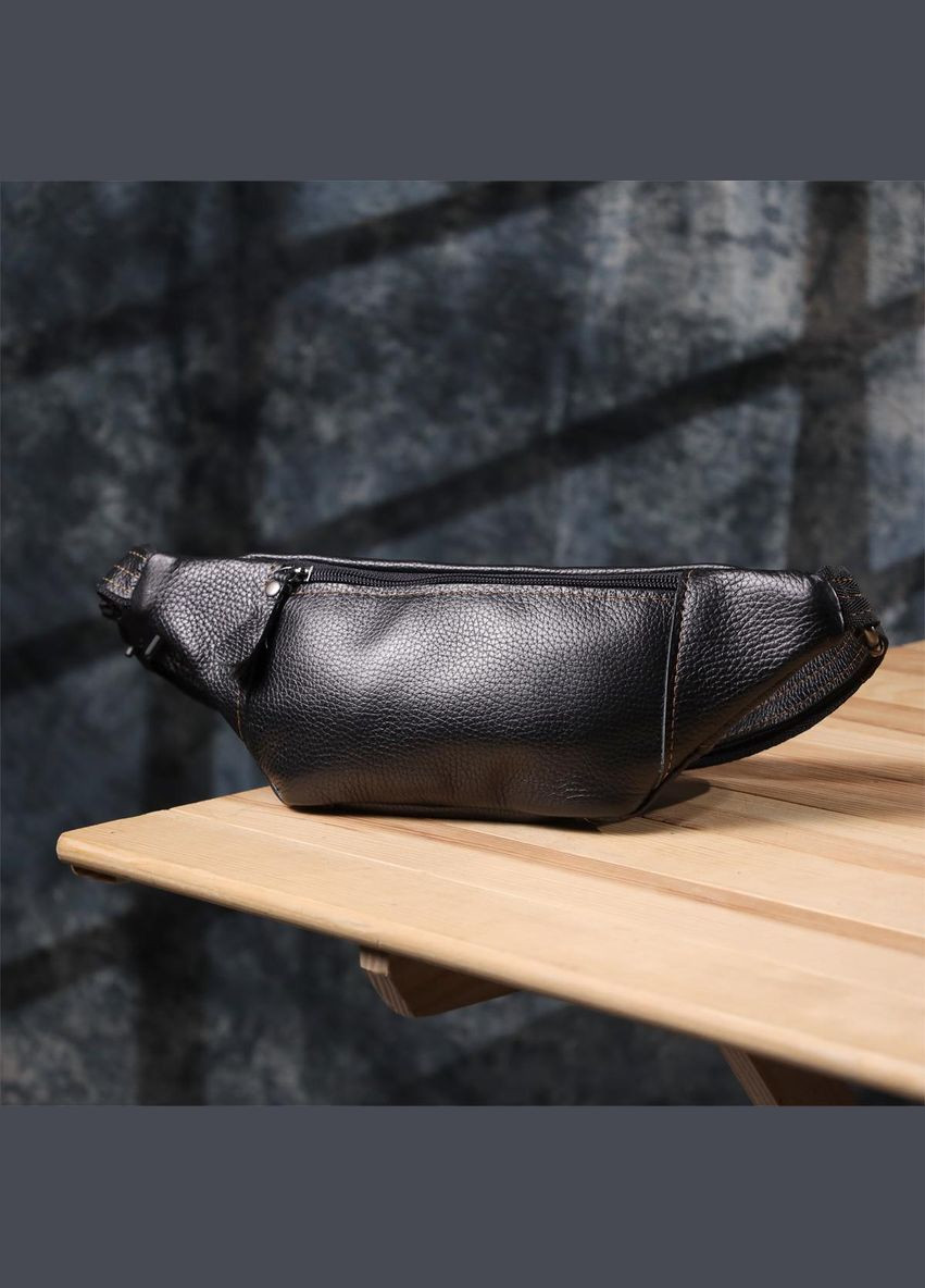 Сумка на пояс через плече шкіряна чоловіча Чорний 35556 Shvigel (334673999)