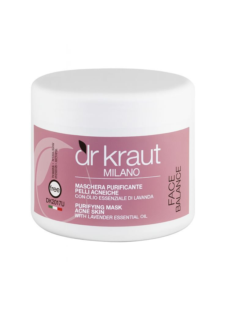 Dr. Kraut Очищувальна маска з лавандою для шкіри з акне, проблемної, жирної та комбінованої 500 мл — Крем, Італія (354822279)