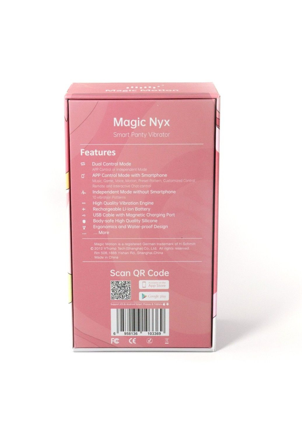 Смарт вібратор у трусики Nyx Red іграшка керована зі смартфона для пар Magic Motion (298349288)