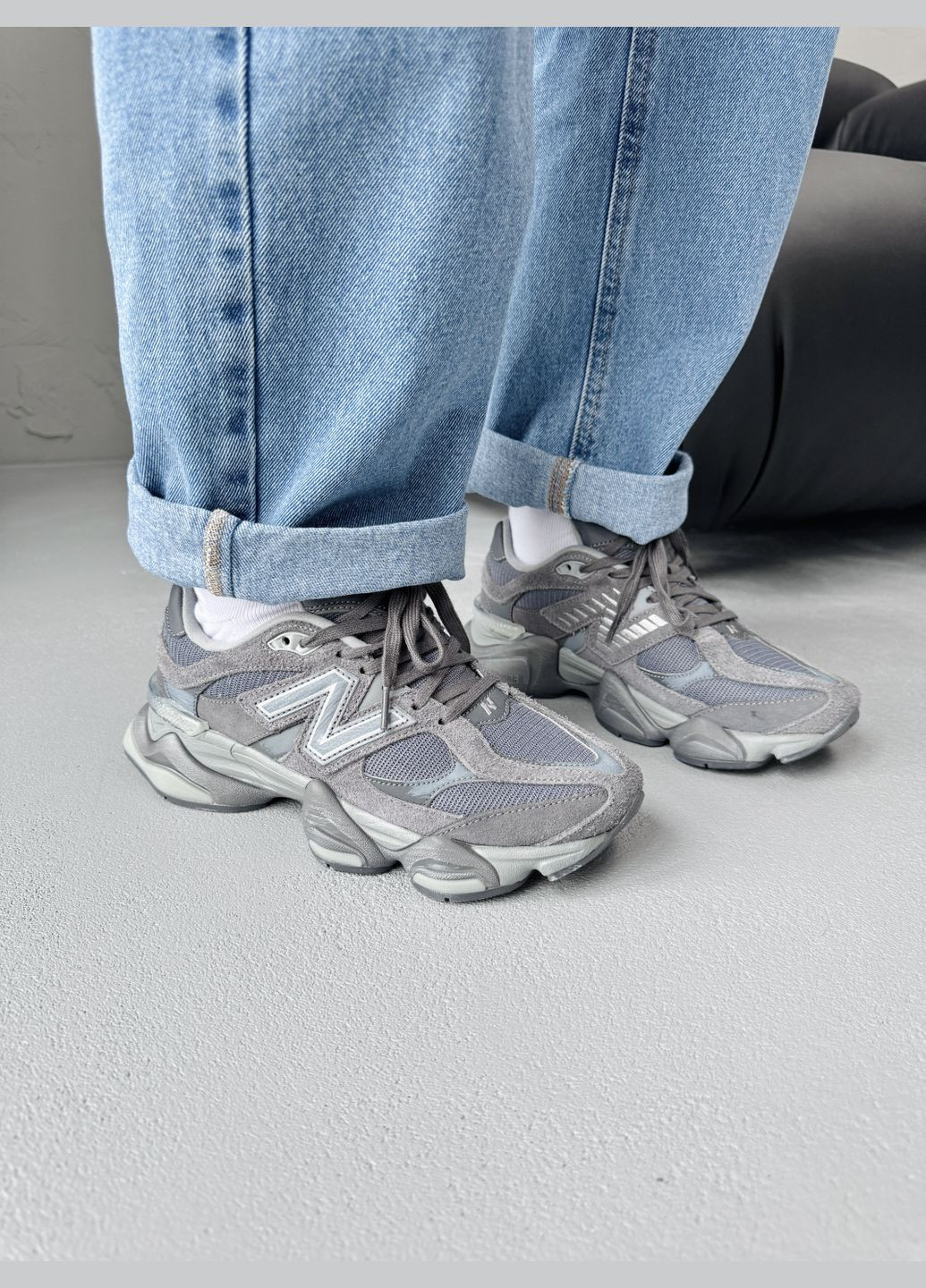 Кроссовки женские и мужские New Balance 9060 casterlock grey | Нью Беланс 9060 серые No Brand серые демисезоны (341089786)