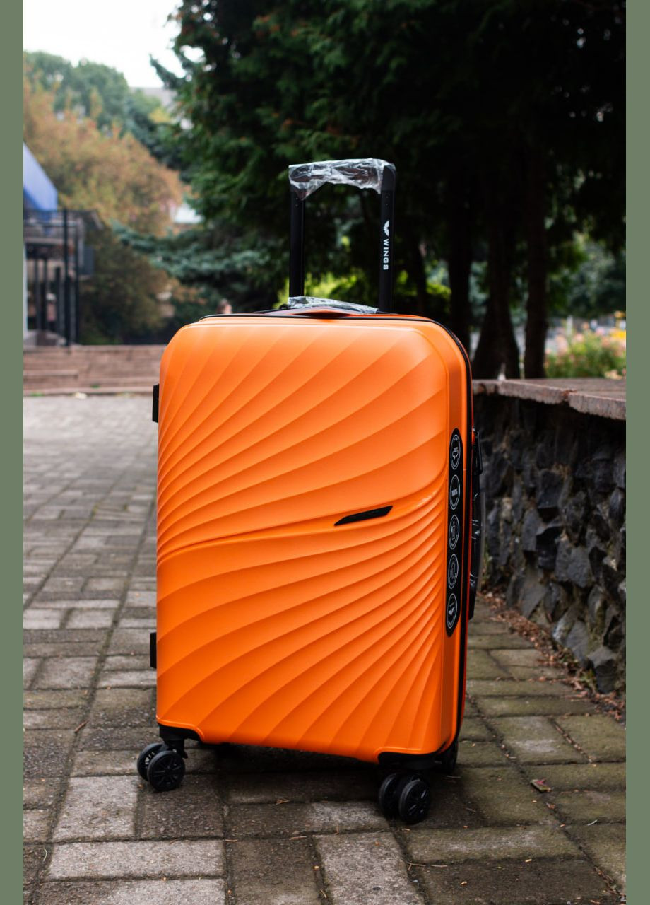 Чемодан полипропилен 100% ручная кладь, маленький S лавандовый Wings DQZ02 (343339848)