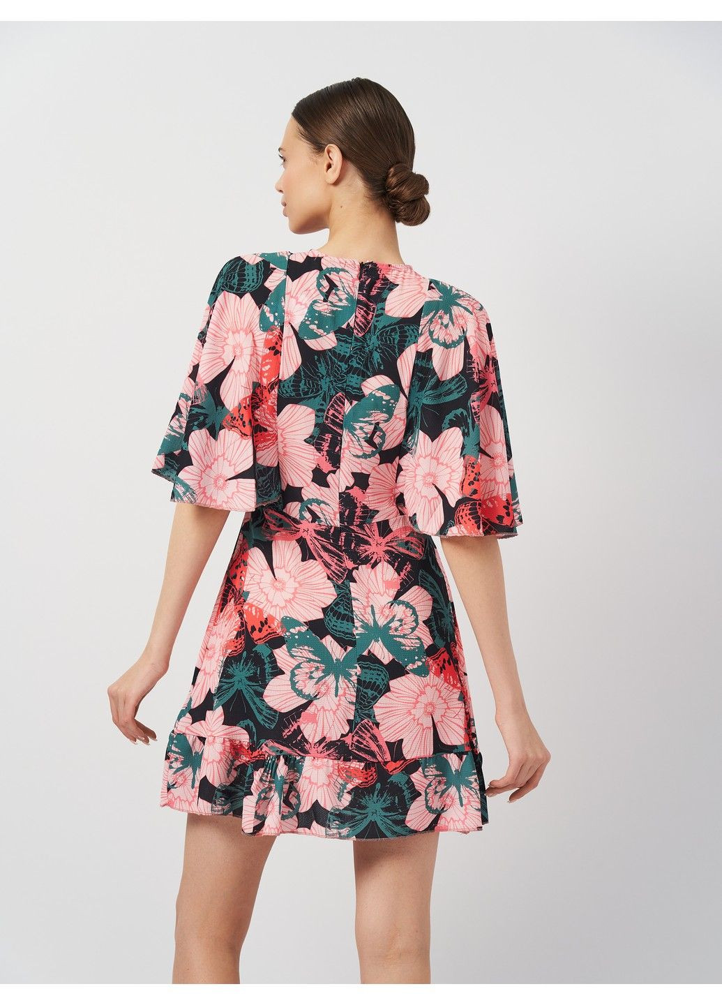 Комбинированное пляжное платье Boohoo с цветочным принтом