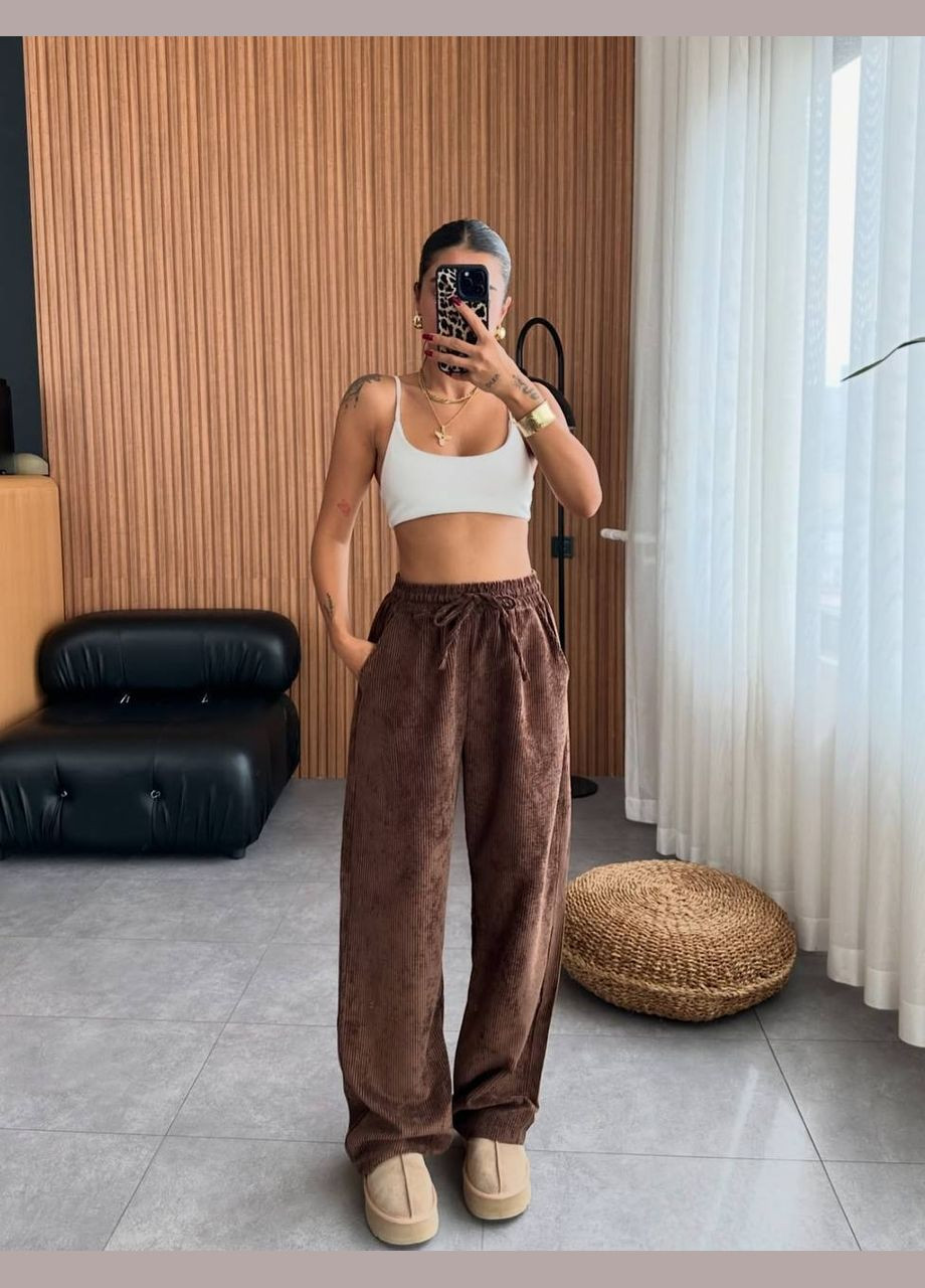 Женские вельветовые штаны палаццо Україна (327416167)