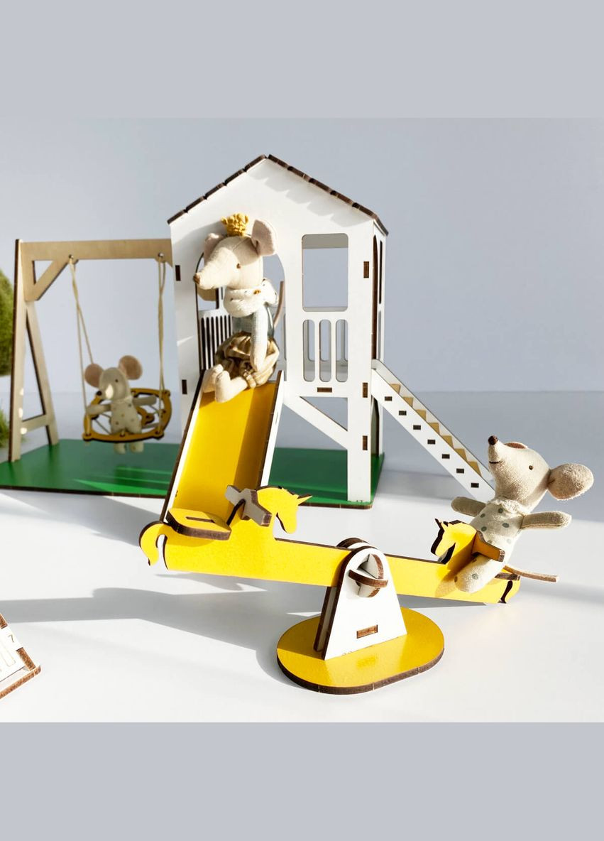 Набір лялькових меблів для Лол "Дитячий майданчик New" сіро-жовтий (kmb012sj) NestWood (303633003)