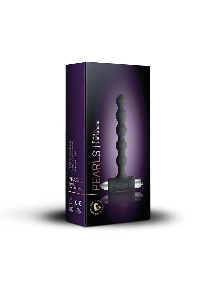 Анальный вибратор для новичков Petite Sensations Pearls Black Ø 2 см Rocks-Off (315340401)