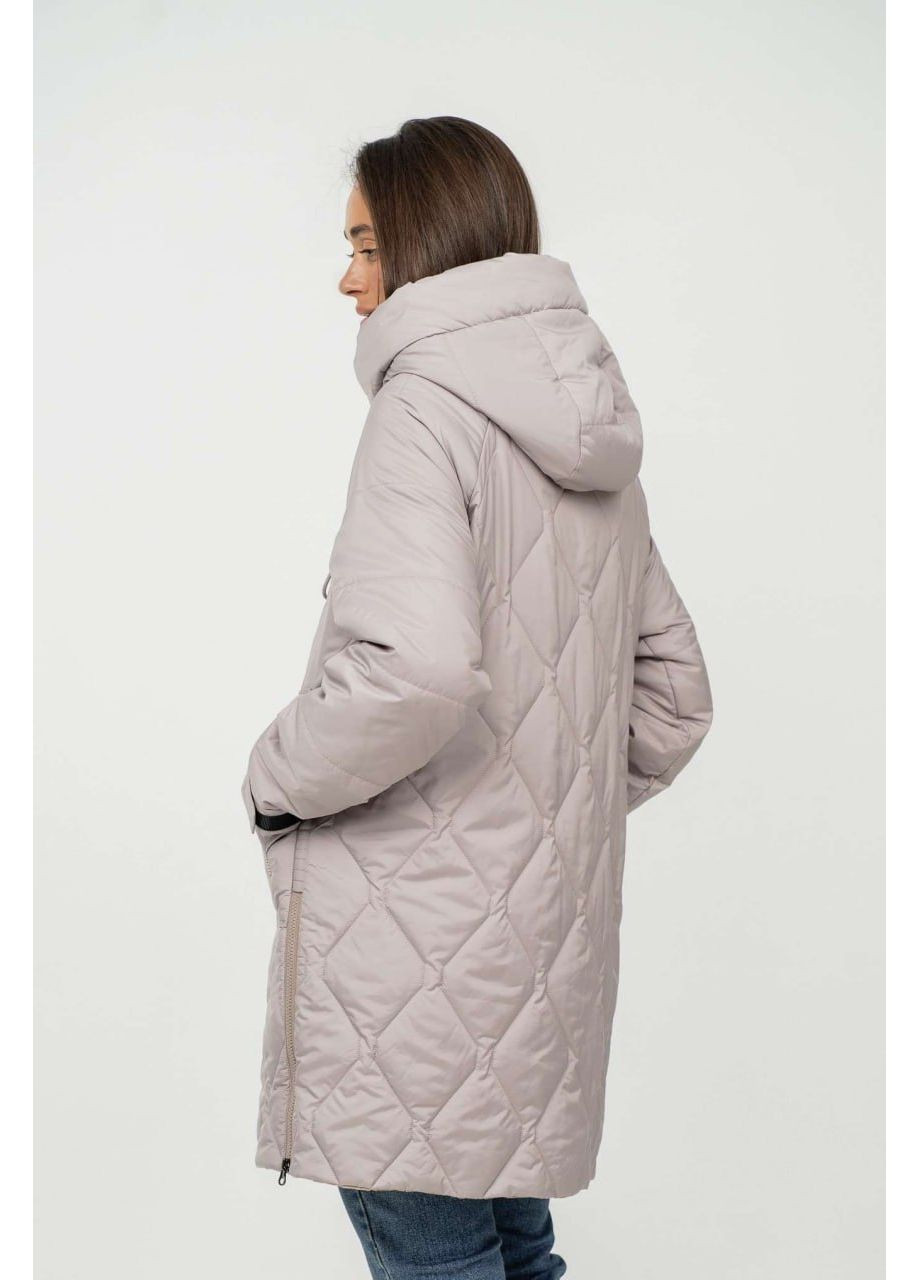 Бежева демісезонна куртка на флісі осіння Lora Duvetti