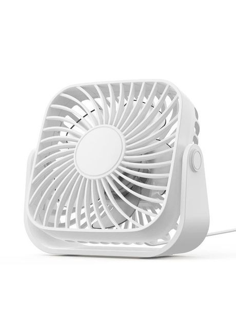 Вентилятор портативний USB 3 швидкості з регулюванням на 360° White No Brand (365721664)