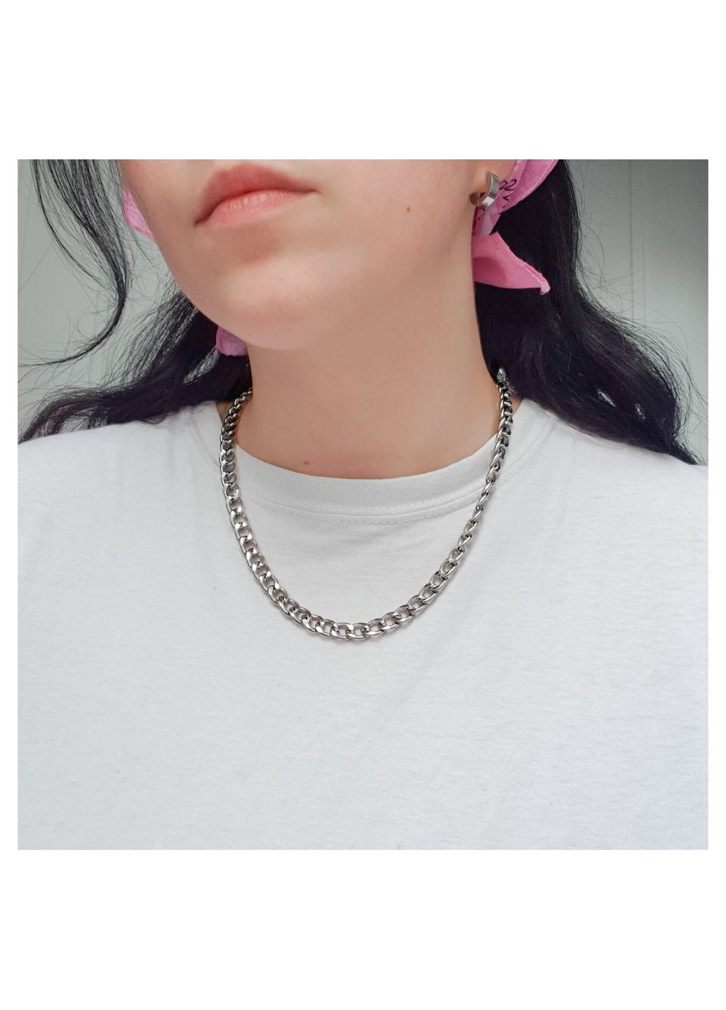 Цепочка унисекс металлическая стиль кэжуал классический гранж массивная цепь панк альт подвеска харадзюку эстетика y2k кпоп No Brand (349817736)