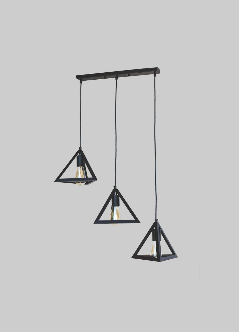 Чорна люстра в стилі лофт (56-PR220F-3 BK(500) No Brand (370070478)