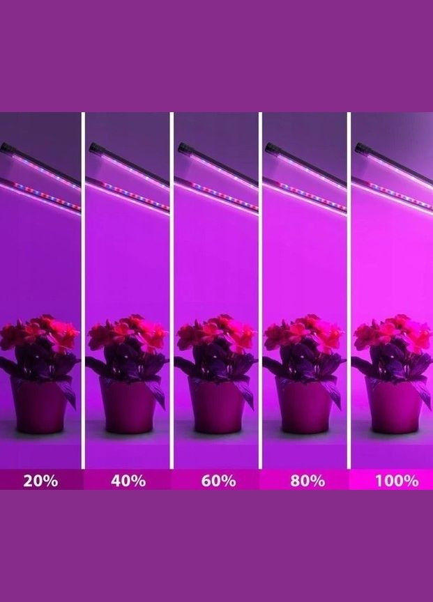 Светодиодная фитолампа для растений 20ВТ 2 лампы (2099342052) Supretto (329050436)