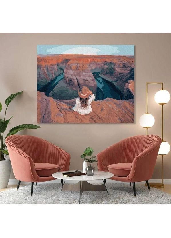 Картина по номерах "Дівчина біля каньйону" GX39744 No Brand (365039373)