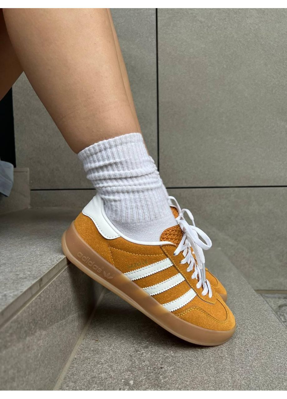 Білі Осінні кросівки чоловічі adidas gazelle yellow brown адідас газель No Brand