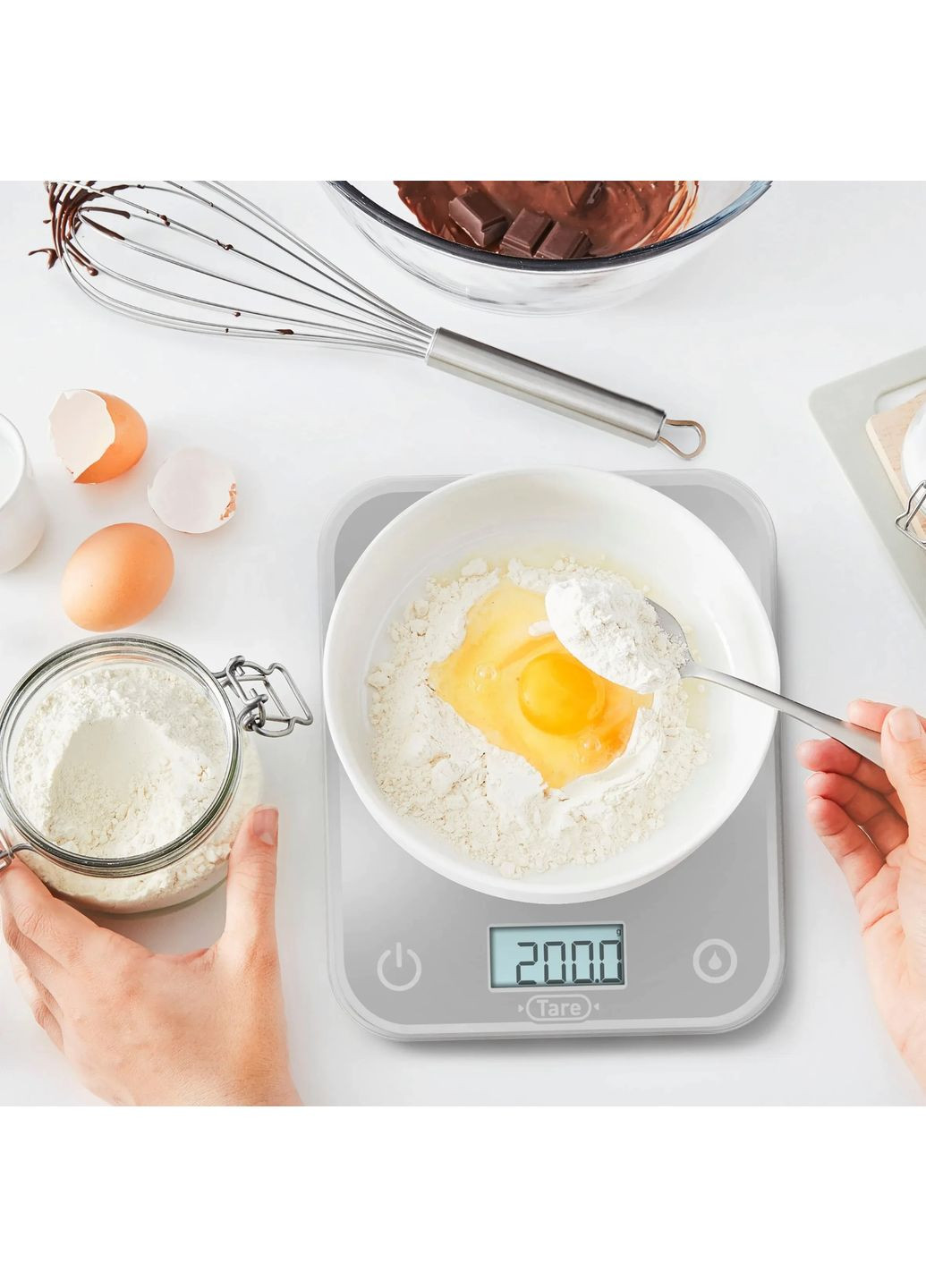 Весы BC50U4V0 кухонные Optiss, 5кг, AAAx2 в комплекте, стекло, серебро Tefal (361965475)