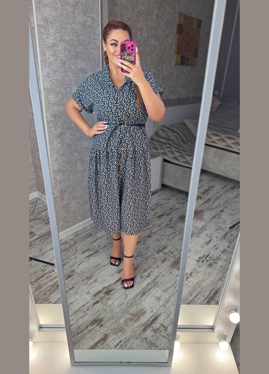 Бежевое повседневный платье No Brand с цветочным принтом