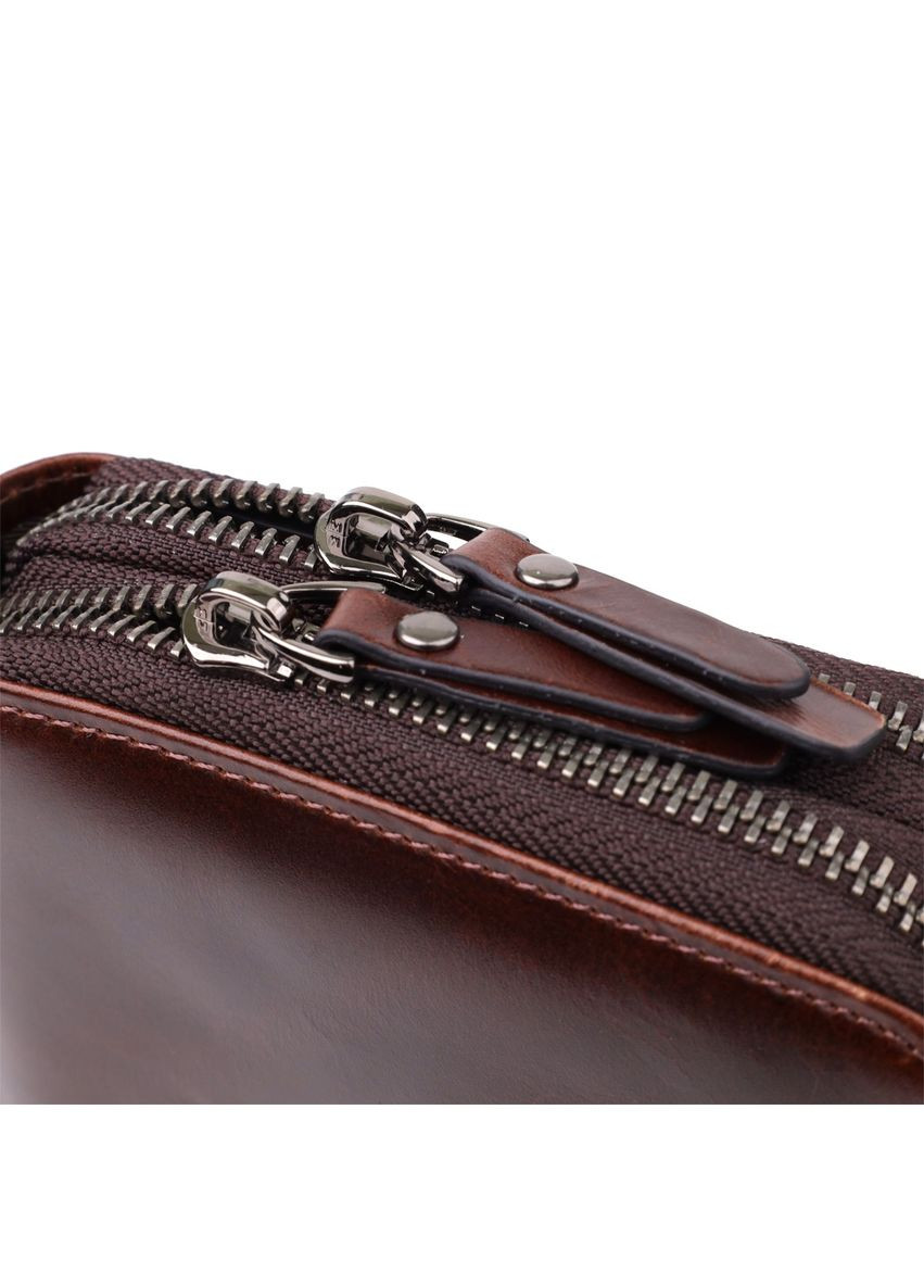 Сумка клатч на запястье мужская из натуральной кожи для телефона и для документов большая Коричневый 38237 Vintage (355245166)