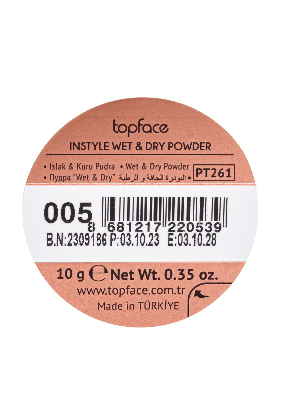 Пудра для лица Instyle Wet & Dry Powder PT261 № 01 Слоновая кость TopFace (335858334)