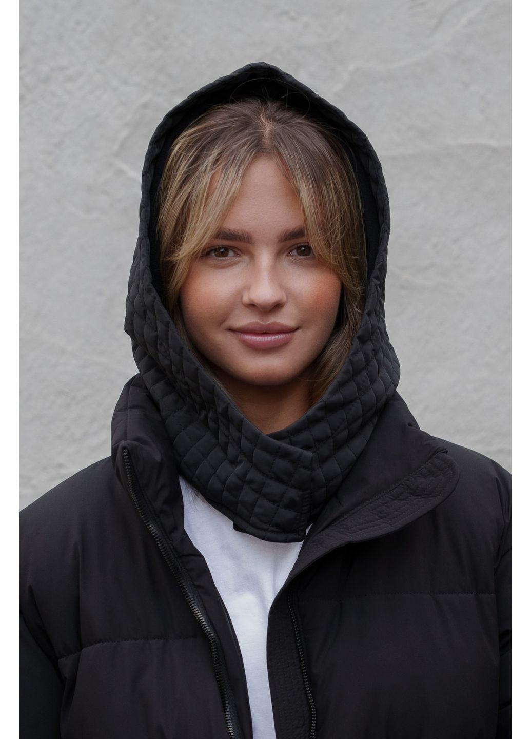 Тепла Шапка Капюшон Капор На Флісі В Велику Клітинку Jesica Without (364670544)