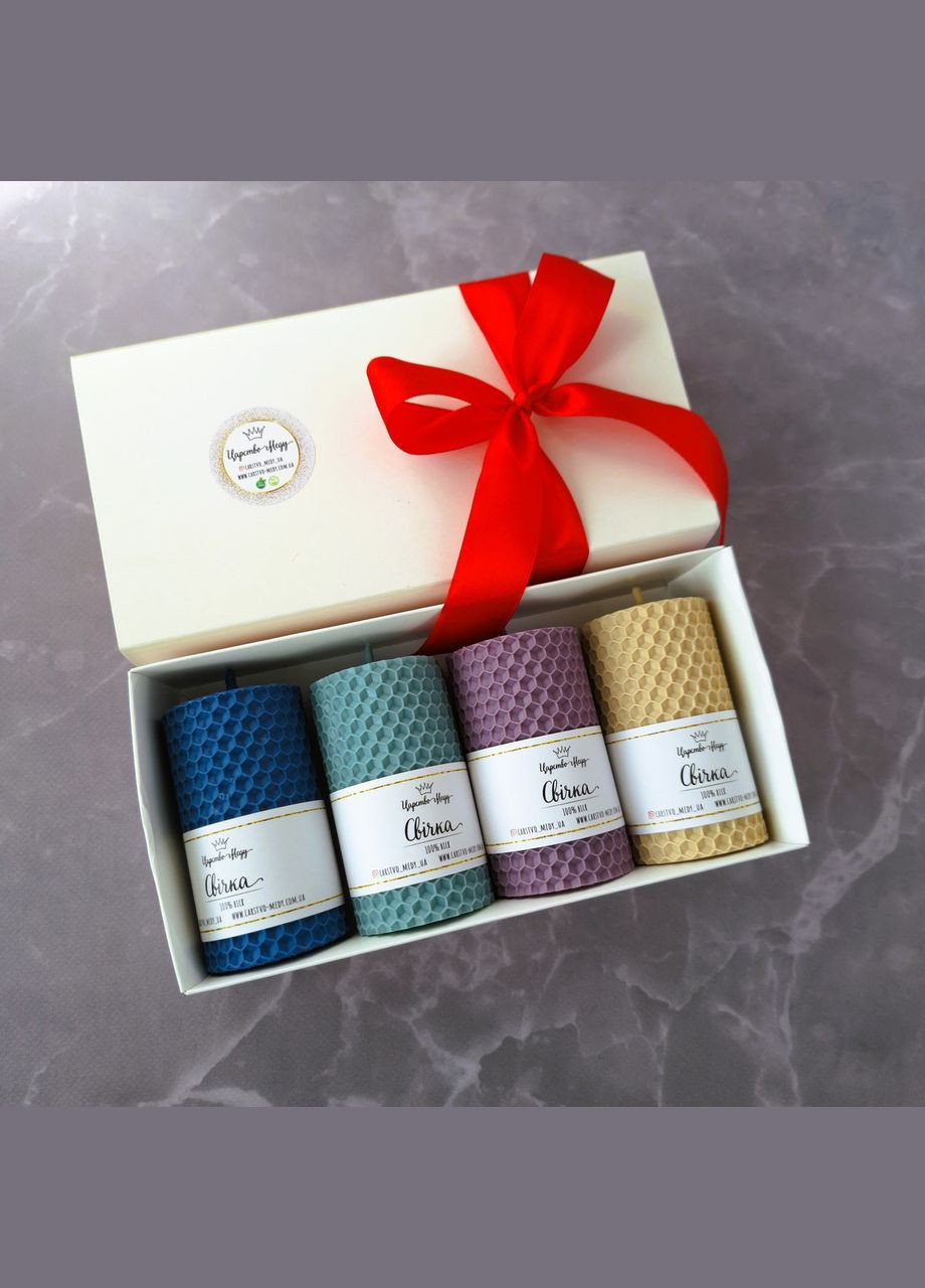 Декоративні свічки для дому у подарунковому наборі, кольорова вощина. Царство Меду (324627806)