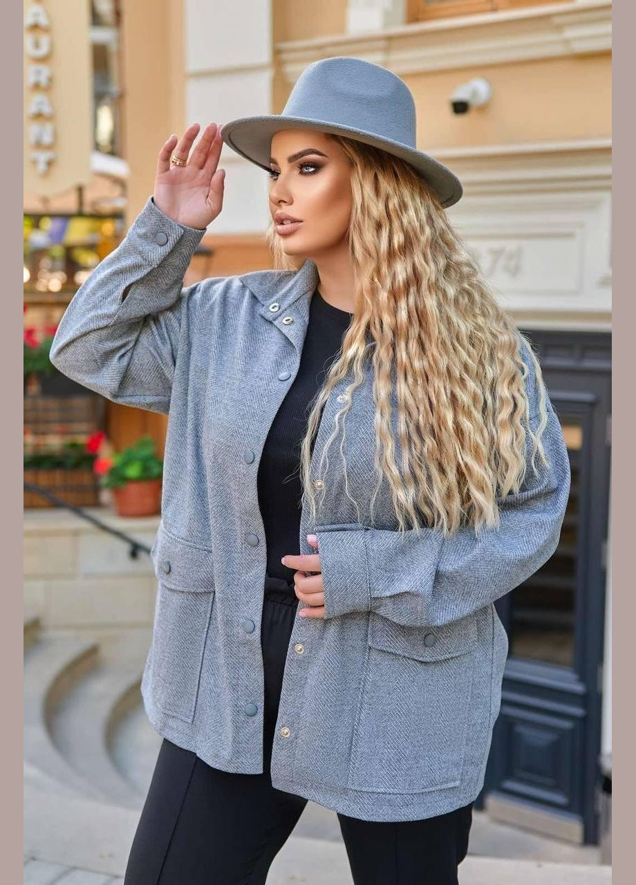 Женская пиджак - рубашка "Модель 257" - с длинным рукавом SF-257 Серый, 50-52 Sofia (267495520)