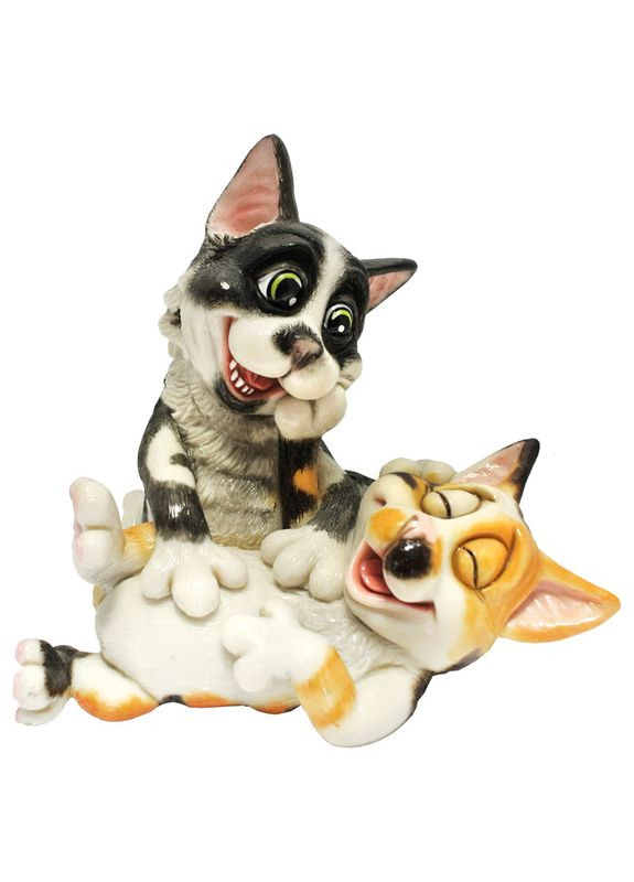 Колекційна керамічна статуетка, Англія, пара кошенят Алекс і Джойо, h-16,5 см Arora Design (301423656)