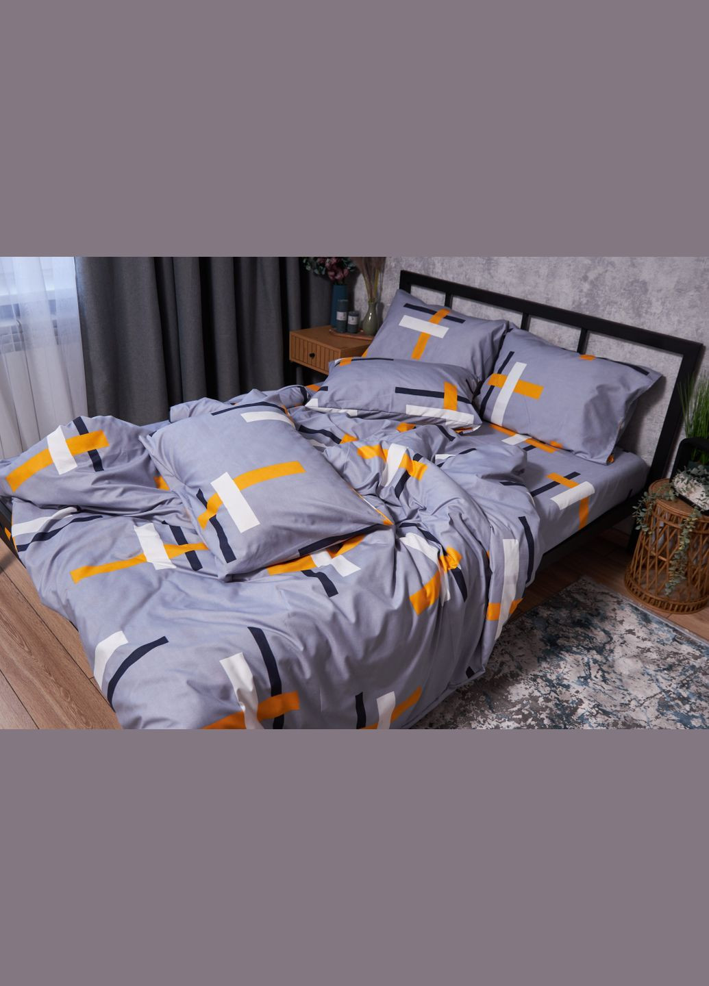 Комплект постельного белья Полисатин Premium семейный 160х220х2 наволочки 2х40х60 (MS-820002853) Moon&Star marigold (288043446)