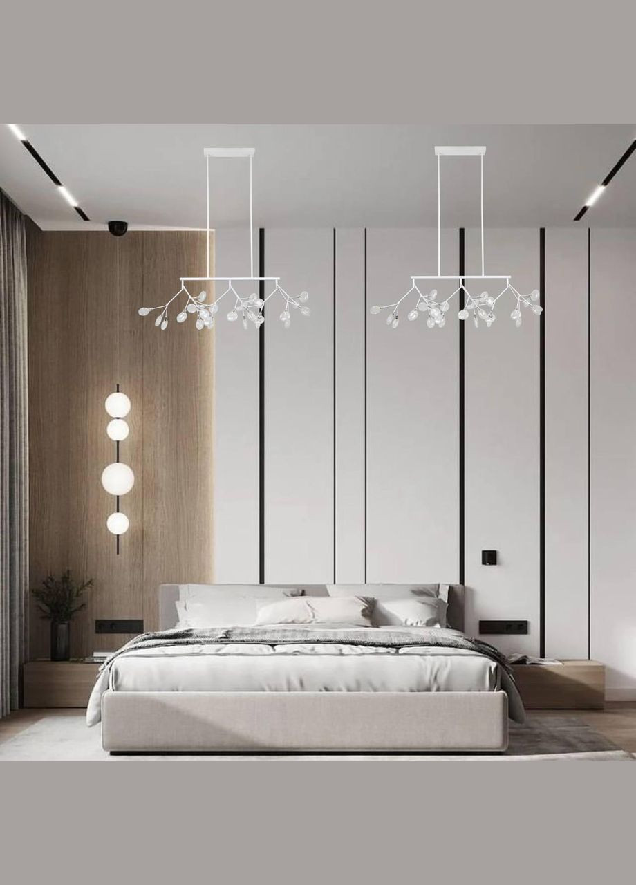 Біла люстра з скляних пелюсток на 27 ламп Petals (918-LP264-27 WH+CL) No Brand (370072504)